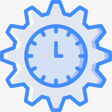 时间管理人力资源33蓝色图标图标