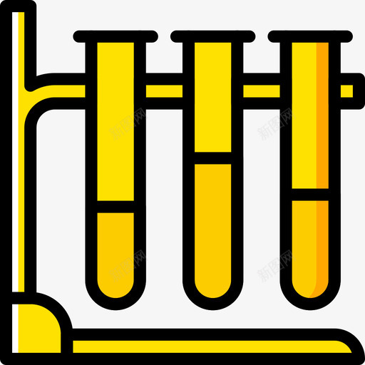 试管科学18黄色图标svg_新图网 https://ixintu.com 科学18 试管 黄色