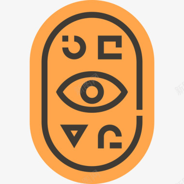 象形文字埃及符号黄色阴影图标图标