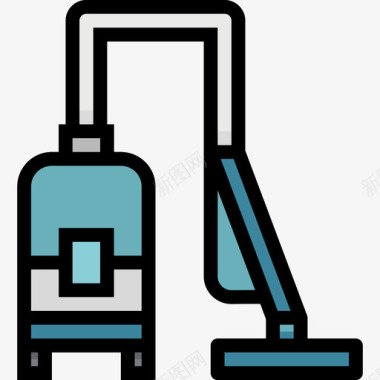 吸尘器清洁28线性颜色图标图标