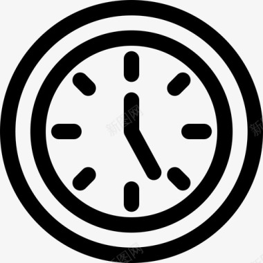 时钟商业管理17线性图标图标
