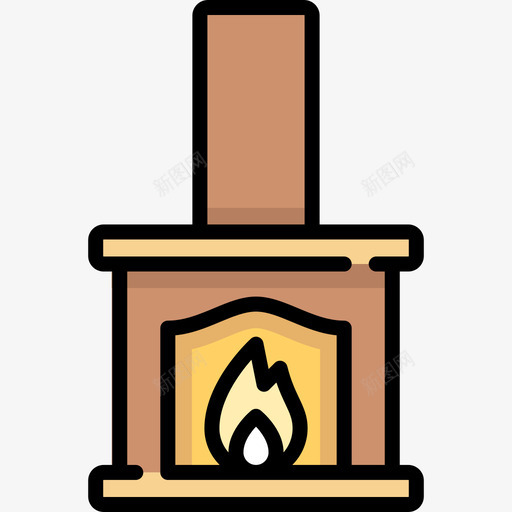 壁炉家庭和生活2线性颜色图标svg_新图网 https://ixintu.com 壁炉 家庭和生活2 线性颜色