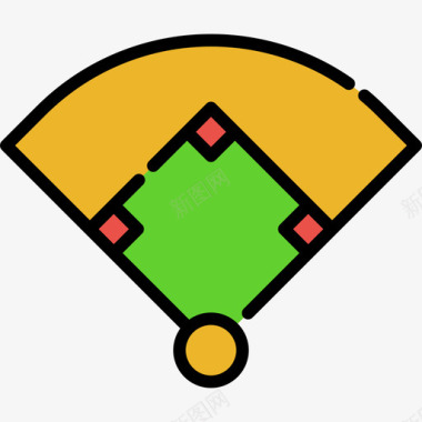 球场棒球2线颜色图标图标
