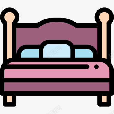床家具53线性颜色图标图标