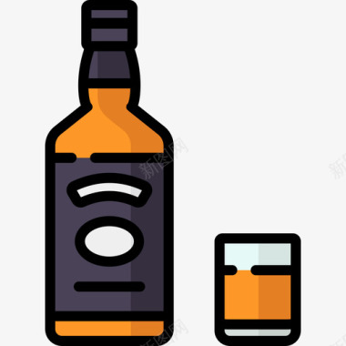 威士忌鸡尾酒5原色图标图标