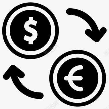 货币兑换现金流金融图标图标
