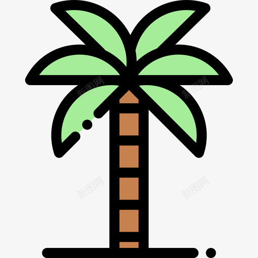 棕榈树热带15线形颜色图标svg_新图网 https://ixintu.com 棕榈树 热带15 线形颜色