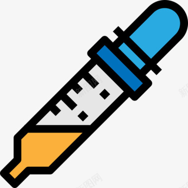 滴管科学47线性颜色图标图标