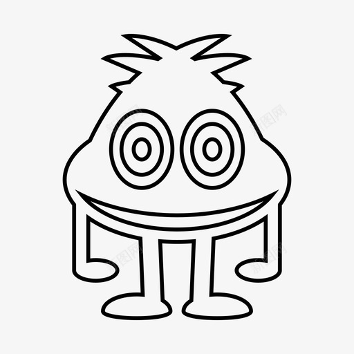 怪物外星人卡通图标svg_新图网 https://ixintu.com 卡通 外星人 微笑 怪物 怪物线 角色