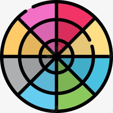 色轮一般艺术14线色图标图标