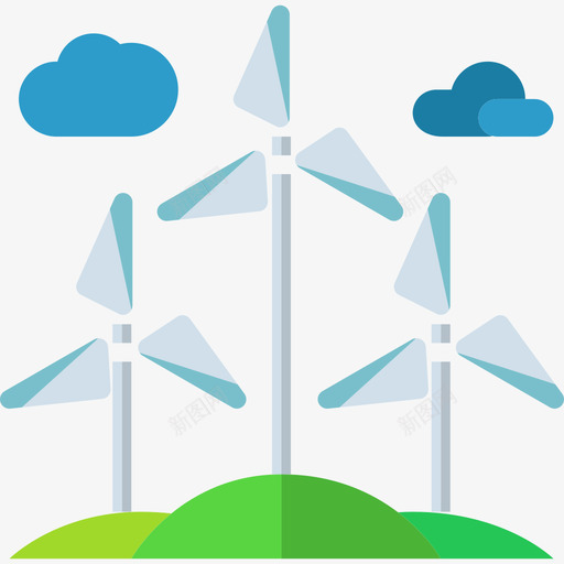 风力发电生态104平坦图标svg_新图网 https://ixintu.com 平坦 生态104 风力发电
