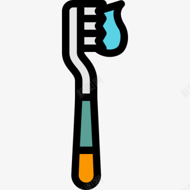 牙刷卫生8线颜色图标图标