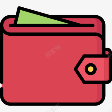 钱包电子商务58线性颜色图标图标