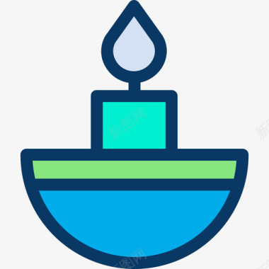 蜡烛美容和水疗2线性颜色图标图标