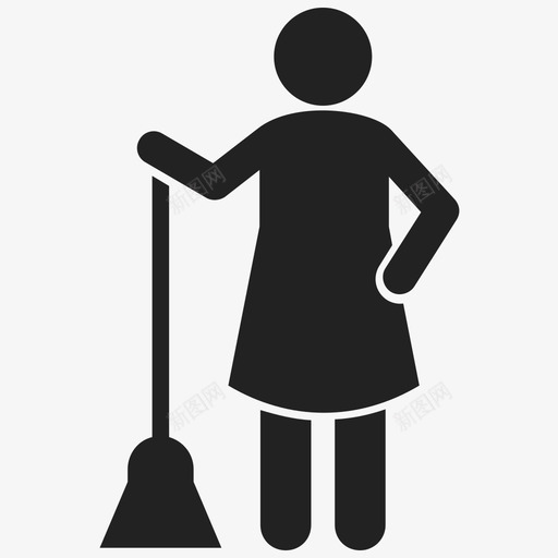 扫地拖地清洁工打扫图标svg_新图网 https://ixintu.com 扫地 拖地 拖地擦地 清洁工打扫