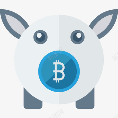 PiggyBank比特币区块链加密货币扁平图标图标