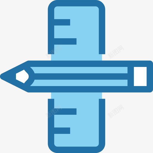 铅笔创意与3蓝色图标svg_新图网 https://ixintu.com 创意与设计3 蓝色 铅笔