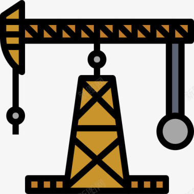 炼油厂石油工业3线性颜色图标图标