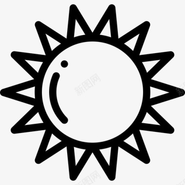 太阳巴西狂欢节7直线图标图标