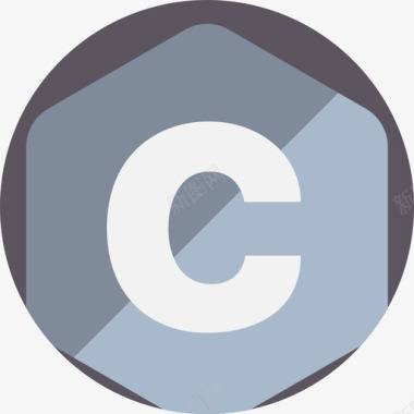 C软件开发徽标平面图标图标