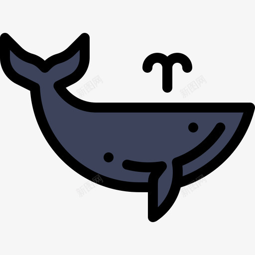鲸鱼海洋生物22线状颜色图标svg_新图网 https://ixintu.com 海洋生物22 线状颜色 鲸鱼