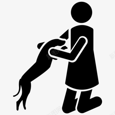 宠物爱好者驯狗师狗训练图标图标