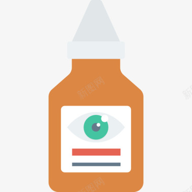 眼药水医疗保健平的图标图标