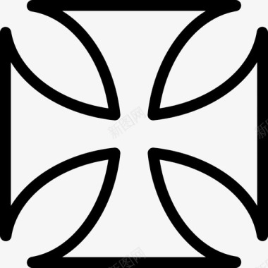 十字架中世纪8直纹图标图标