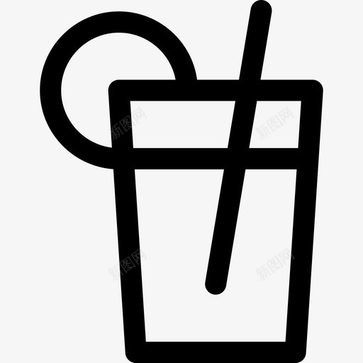 冰茶夏季食品饮料3线性图标svg_新图网 https://ixintu.com 冰茶 夏季食品饮料3 线性