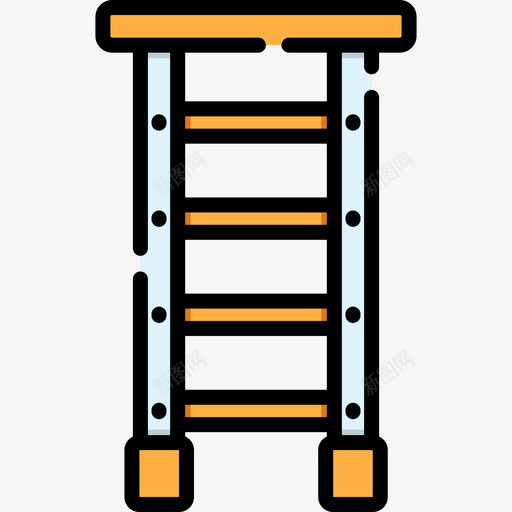 梯子木工工具和元件3线颜色图标svg_新图网 https://ixintu.com 木工工具和元件3 梯子 线颜色