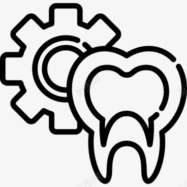 牙齿牙齿护理8线性图标图标