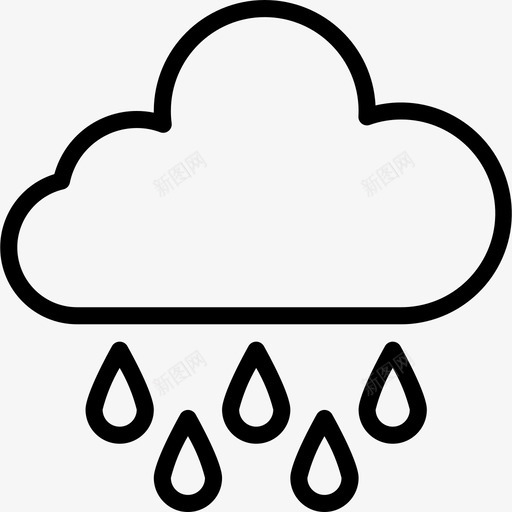 雨113号天气线性图标svg_新图网 https://ixintu.com 113号天气 线性 雨