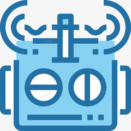 机器人机器人24蓝色图标svg_新图网 https://ixintu.com 机器人 机器人24 蓝色