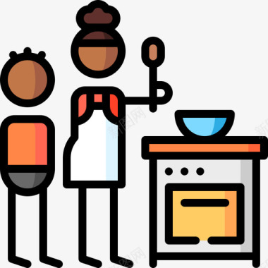 烹饪家庭生活17线性色彩图标图标