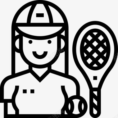 网球运动员体育化身2直线型图标图标