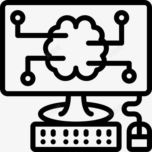 计算机人工智能19线性图标svg_新图网 https://ixintu.com 人工智能19 线性 计算机