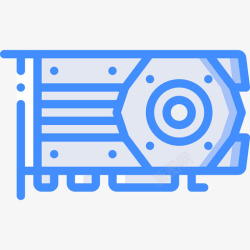 蓝色背景pc显卡pc组件4蓝色图标高清图片