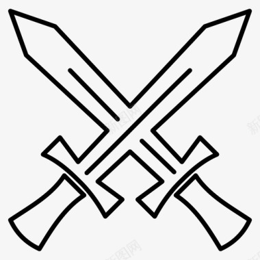 剑盔甲交叉的剑图标图标