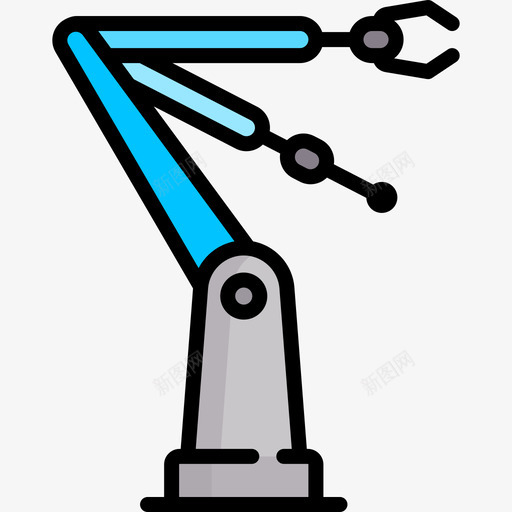 机器人手臂未来技术13线颜色图标svg_新图网 https://ixintu.com 未来技术13 机器人手臂 线颜色