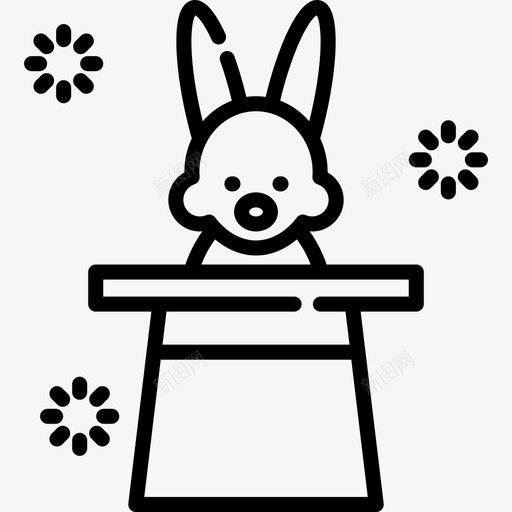 兔子帽漂亮2号直线型图标svg_新图网 https://ixintu.com 兔子帽 漂亮2号 直线型