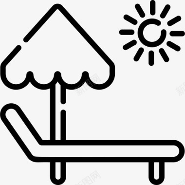 躺椅夏季13直线型图标图标