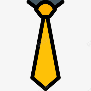 领带衣服和附件2线颜色图标图标