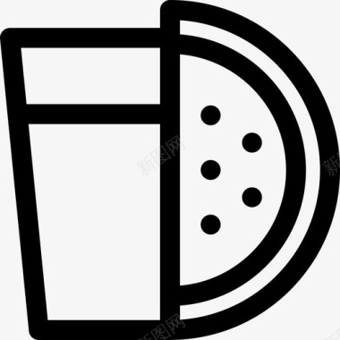 西瓜夏季食品饮料3线性图标图标