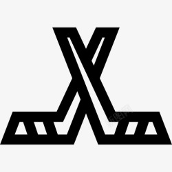 生活理疗棒曲棍球棒积极生活方式3直线型图标高清图片