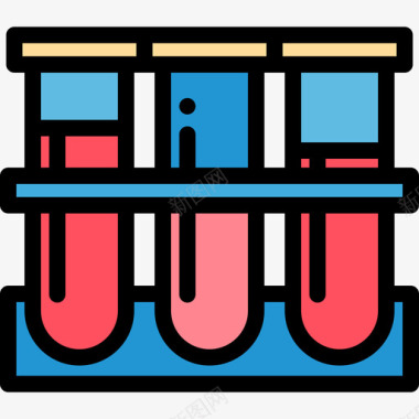 血样医疗器械9线性颜色图标图标