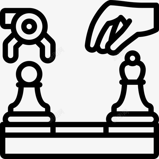 国际象棋人工智能19线性图标svg_新图网 https://ixintu.com 人工智能19 国际象棋 线性