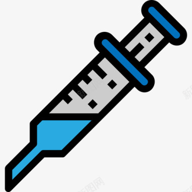 注射器科学47线性颜色图标图标