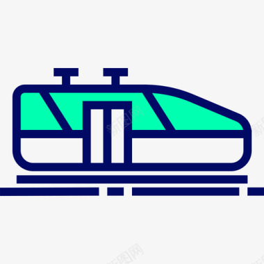 火车交通46绿影图标图标