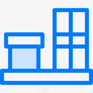 机架办公室76蓝色图标图标