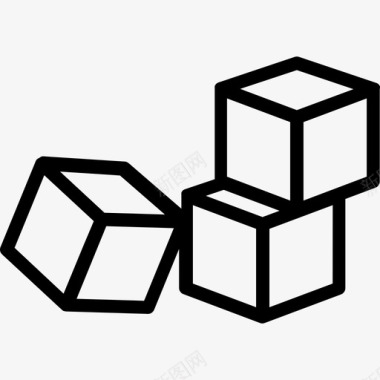 立方体玩具6直线型图标图标